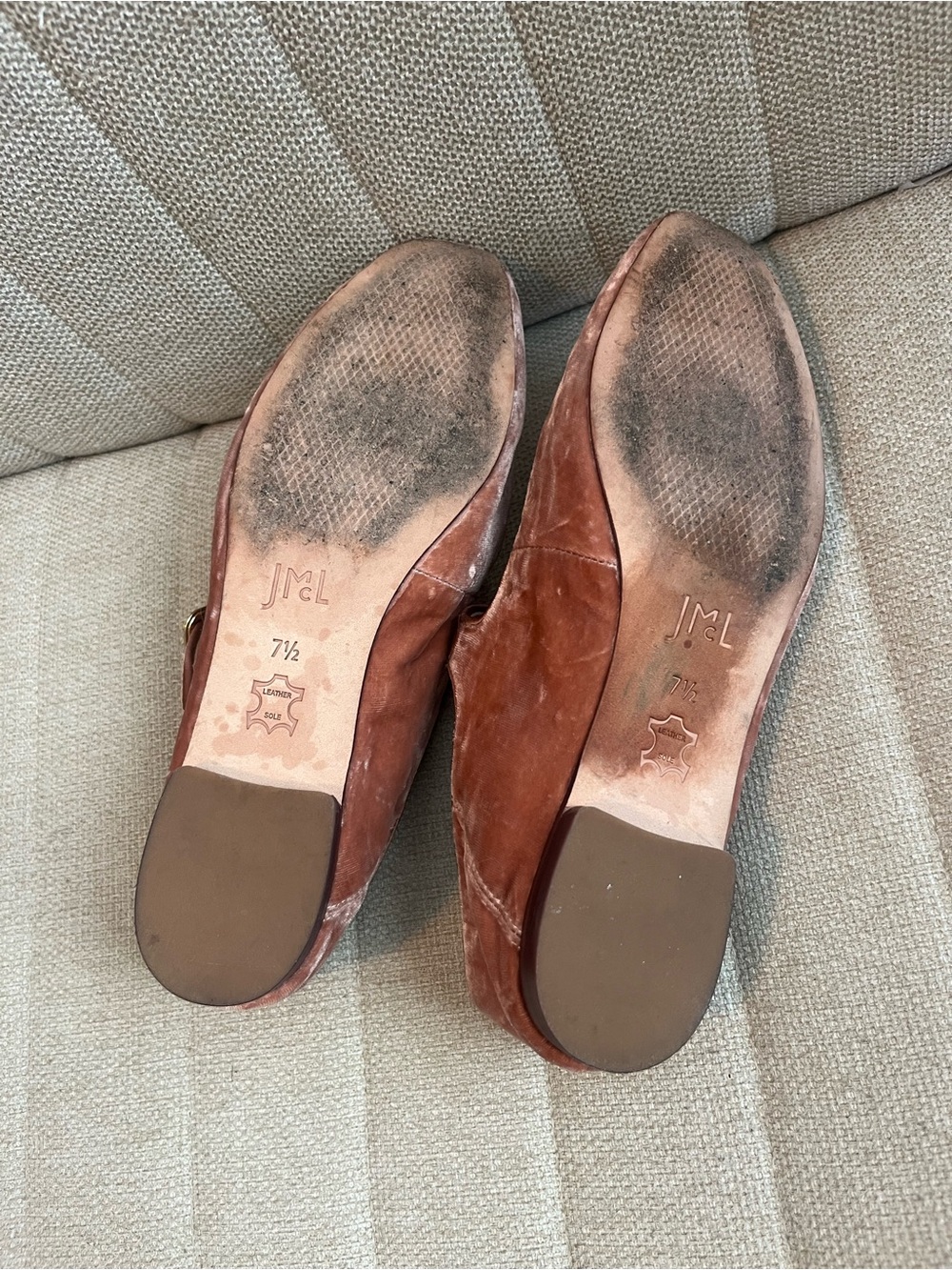 J McLaughlin Macayle pink velvet square toe Maryjane flats sz 7.5 - Picture 7 of 7